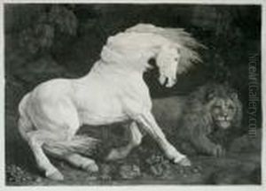 A Horse Affrighted At A Lion (lennox-boyd 70) by George Stubbs