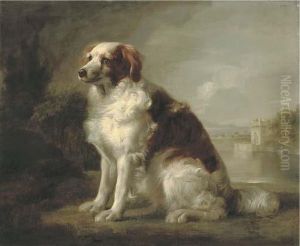 A Red And White Dog by George Stubbs