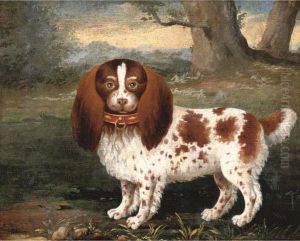 A Spaniel In A Landscape; And A Pomeranian In Landscape by George Stubbs