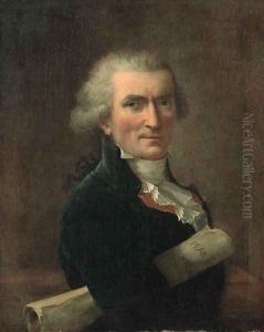 Portrait of a Gentleman, bust length, holding architectural plans