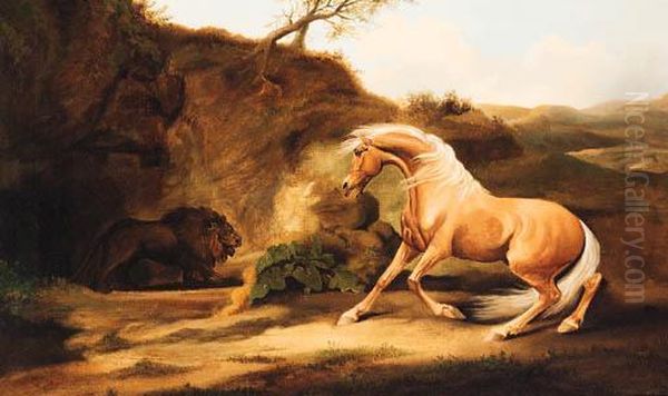 A Horse Frightened By A Lion - view 1
