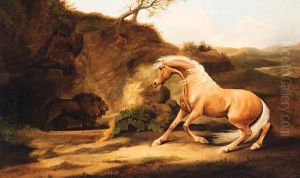 A Horse Frightened By A Lion