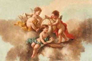 Putti with a Globe and a Compass by French School