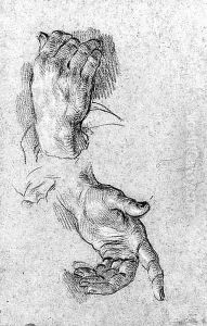 Studies of hands by French School