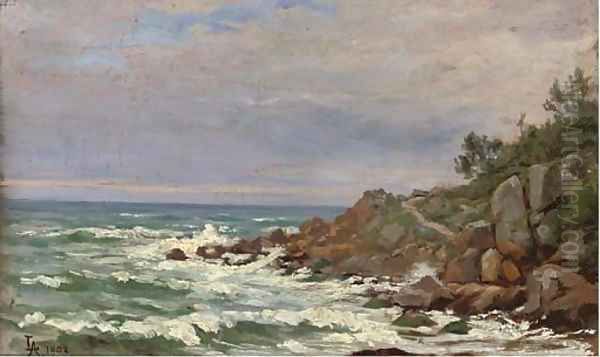 Waves breaking off the coast - view 1