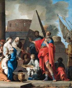 Jephthah sacrificing his daughter by French School
