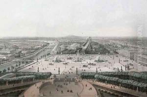 Vue de la Place de la Concorde et des Champs-Elysees by French School