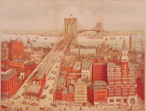 Brooklyn Bridge, c.1883 by Schwarz, R.