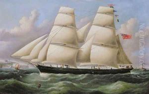 A Two Masted Schooner off Dover by Richard B. Spencer