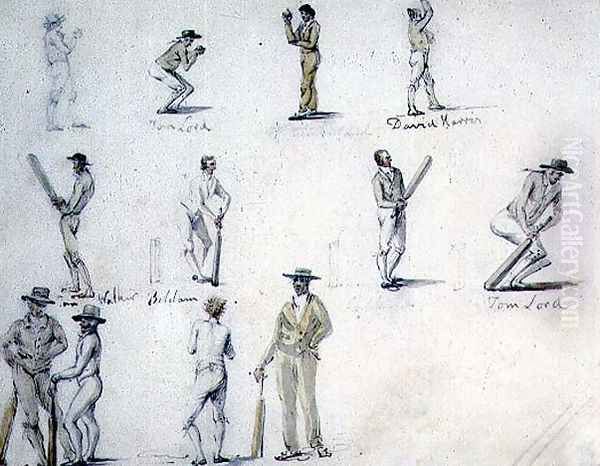 Sketches of Cricketers - view 1