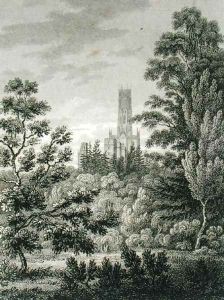 Fonthill Abbey from the American Plantation, published by W. Clarke, New Bond Street, 1812 by James Storer