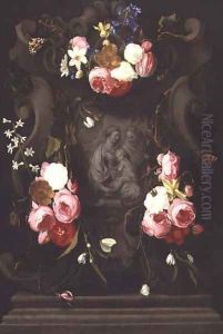 Garland of Flowers with the Holy Family Garland of Flowers with the Holy Family