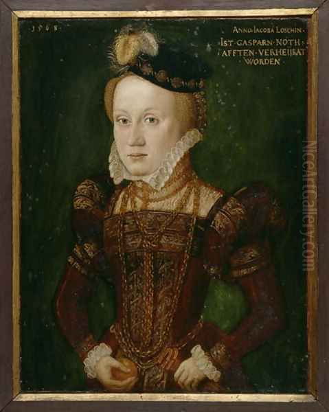 Portrait of Anna Jacoba Loesch, married to Nothafft, 1568 - view 1
