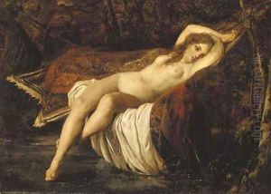 A nude reclining in a hammock by Italian School