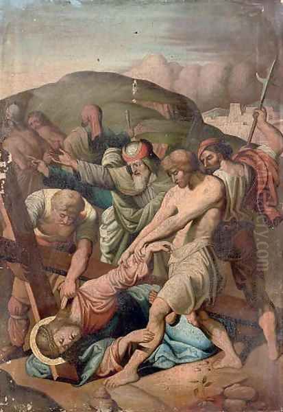 Christ falling under the weight of the Cross - view 1