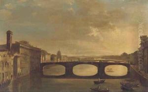 Dusk on the Arno, Florence by Italian School