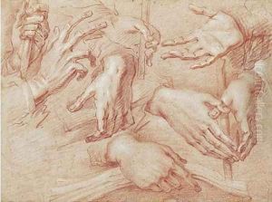 Eight studies of hands
