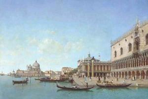 Fruit sellers before the Doge's Palace, Venice