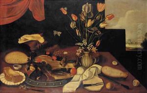 Interior still life with a conch shell by Italian School