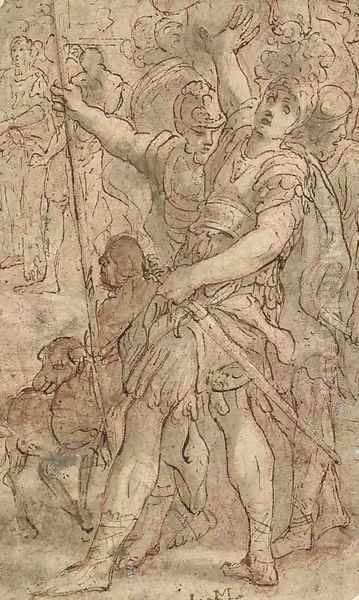 Roman soldiers with a standard - view 1