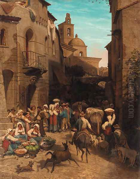 A busy continental market - view 1