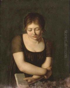 A girl holding a book