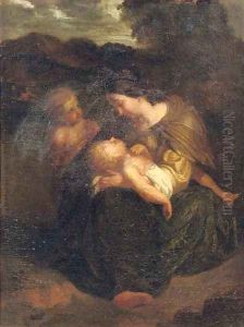 The Virgin and Child with the young Saint John the Baptist in a landscape by Italian School