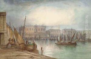 A capriccio view of the Doge's Palace and Bacino di San Marco seen from the Dogana