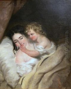 Sleepingmother Awakened By A Child by Thomas Sully