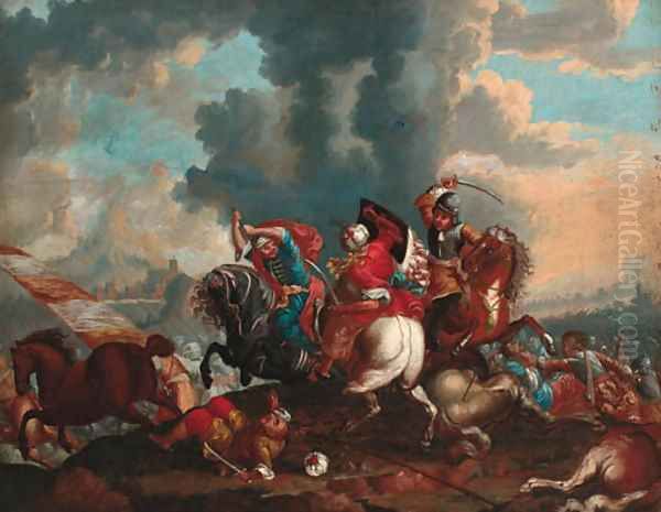 A cavalry skirmish between Christians and Turks - view 1