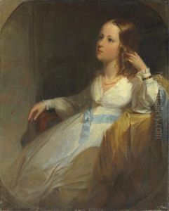 Portrait Of A Young Girl In A White Dress by Thomas Sully