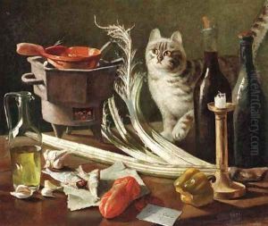 A still life with a cat