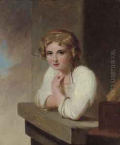 Peasant Girl (after Rembrandt's Young Girl Leaning On Awindowsill) by Thomas Sully