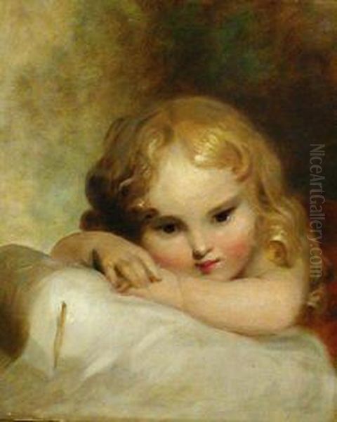 Young Girl Resting On A Pillow - view 1