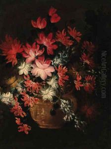 Flowers in a vase by Italian School