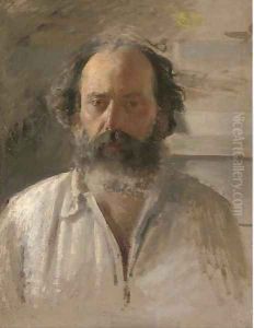 Portrait of a gentleman, bust-length, in a white shirt