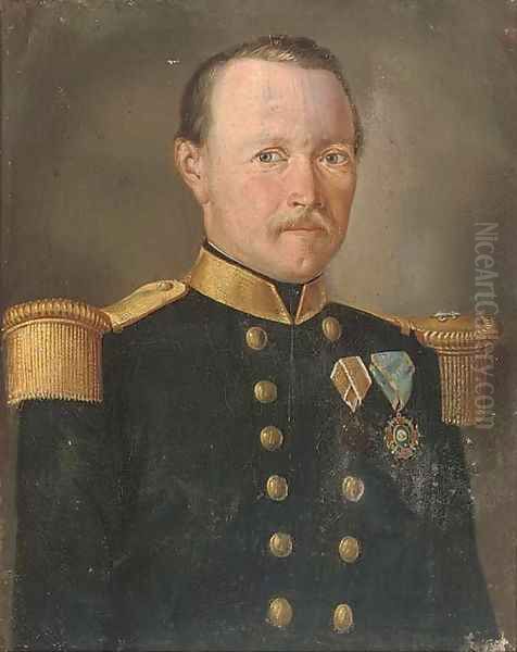 Portrait of an officer, though to be from the Rifle Company of the 1st Swiss Regiment of the army of the Kingdom of the Two Sicilies - view 1