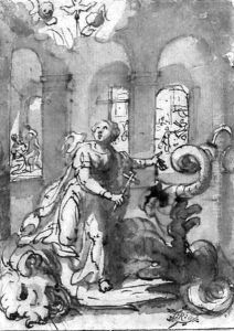 Saint Margaret of Antioch with the dragon by Italian School