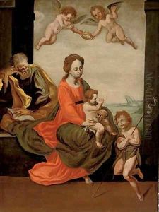 The Holy Family with the Infant Saint John the Baptist by Italian School