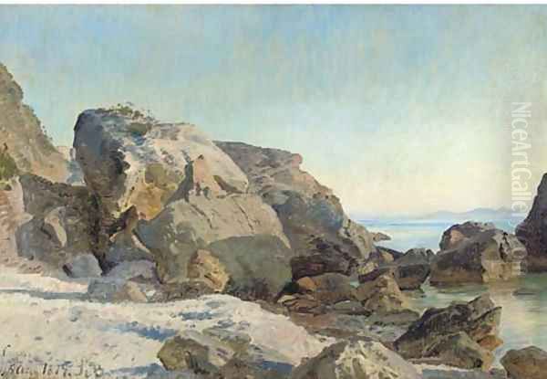 The rocky shore, Capri - view 1