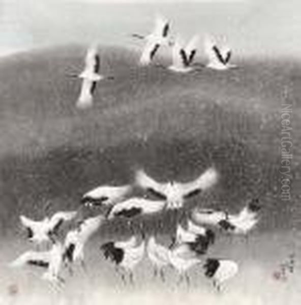 Snow Cranes - view 1