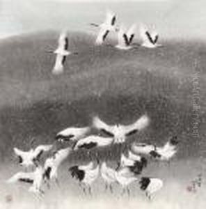 Snow Cranes by Xiao Sun