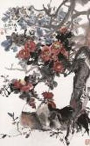 Chicken And Flowers by Xiao Sun