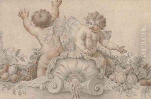 Putti disporting by Italian School