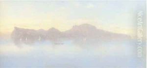 View of Capri on a hazy summer's day View of Capri on a hazy summer's day