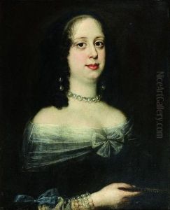 Portrait De Victoria Della Rovere, Epouse De Cosme Ii by Justus Sustermans
