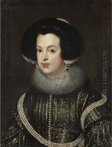 Ritratto Di Gentildonna Con Orecchini E Collana Di Perle