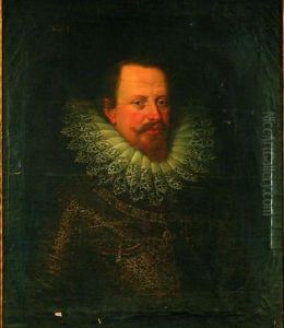 Portrait Of A Gentleman In Armor With A Medallion Of The Order Of The Golden Fleece by Justus Sustermans