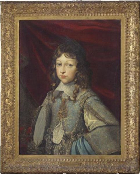 Portrait Of A Young Nobleman, 
Half Length, Wearing A Richly Embroidered Tunic And The Ordine Supremo 
Dela Ss. Annunziata Of Savoy - view 1