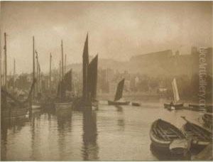 View Of Whitby Harbour by Frank Meadow Sutcliffe